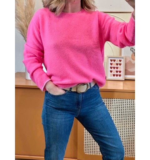 PULL BIKOA - ROSE FLUO