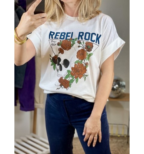T-Shirt REBEL - BLANC
